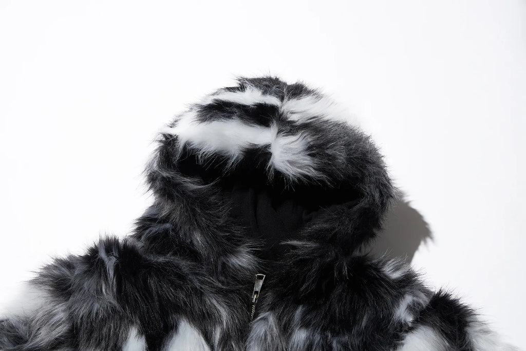 Men's Faux Fur Coat Winter Thick Warm Hooded Jacket Luxury Mink Style Overcoat European Style Faux Fur Men's Faux Mink Coat