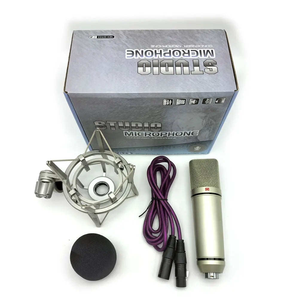 Condenser Microphone Professional Mic Recording Studio Sound For PC Computer Laptop Wired Karaoke Stand Mikrofon Audio Sing Mike