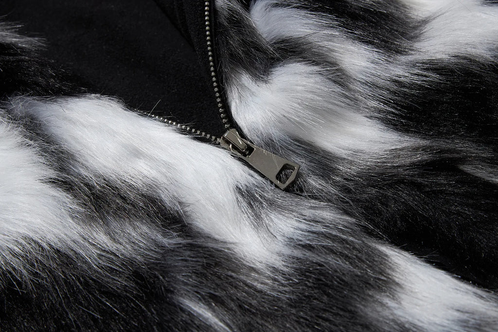 Men's Faux Fur Coat Winter Thick Warm Hooded Jacket Luxury Mink Style Overcoat European Style Faux Fur Men's Faux Mink Coat