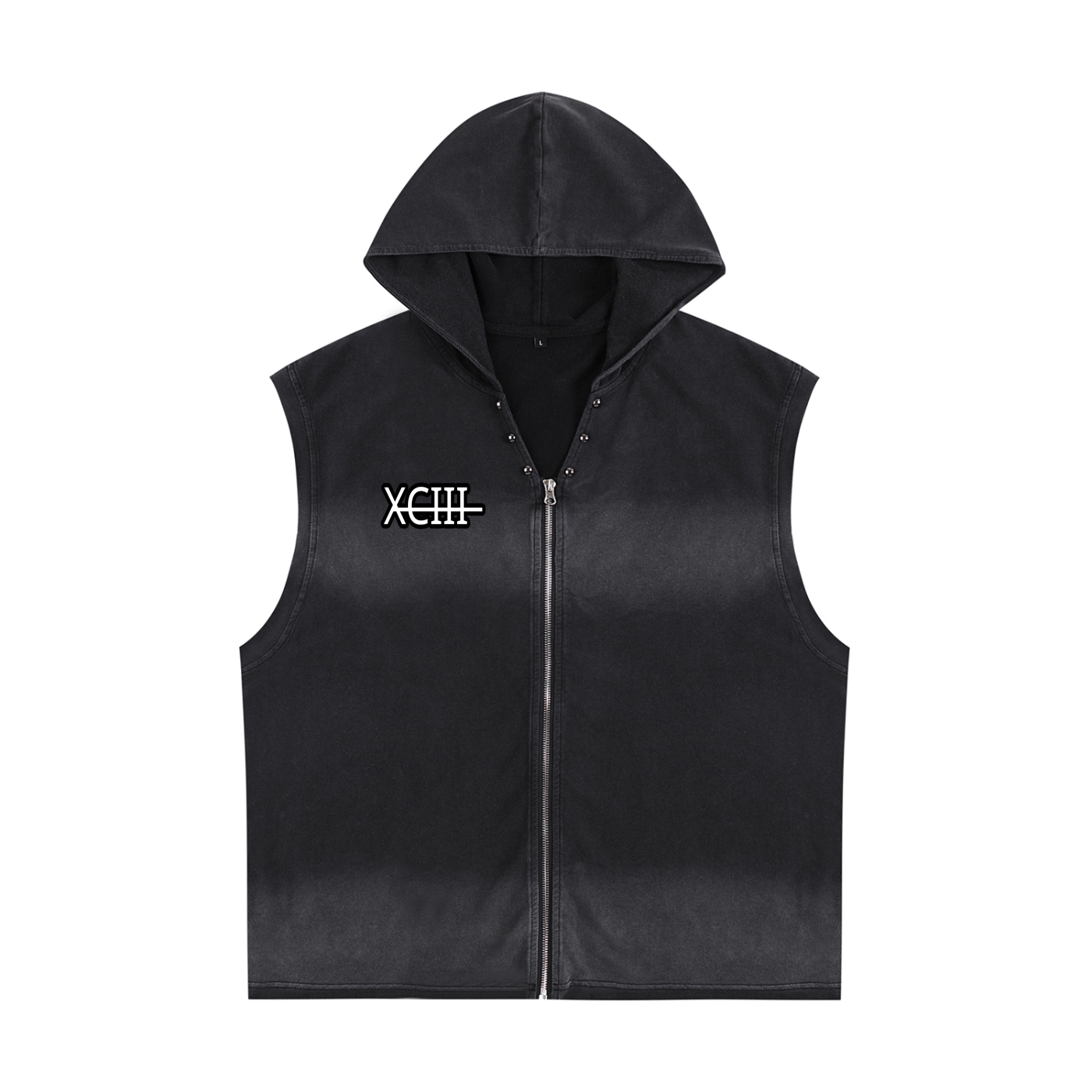 Vintage Washed Zip-Up Hooded Tank Top